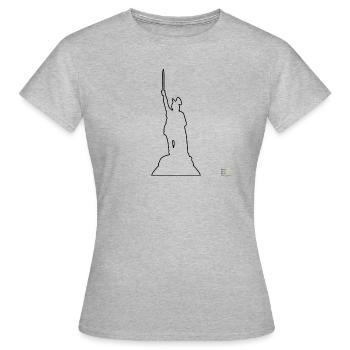 Hermannsdenkmal Kreis Lippe Kontur Shirt - Frauen T-Shirt - Grau meliert - Vorne - AI Model Female 172 dark (172cm)