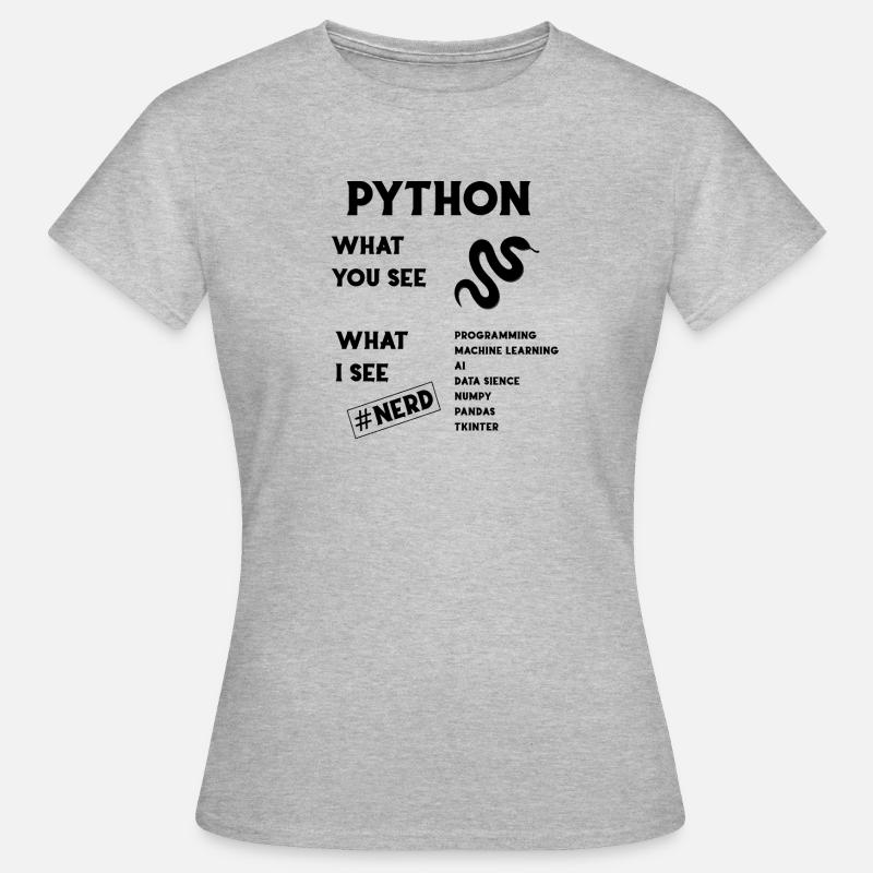 Python Programming - Frauen T-Shirt - Grau meliert