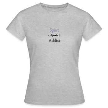 Sportsüchtiger, Fitnessfan, Outdoor-Sport, - Frauen T-Shirt - Grau meliert - Vorne - AI Model Female 172 dark (172cm)
