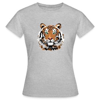 tigre - T-shirt Femme - gris chiné - Devant - AI Model Female 172 dark (172cm)