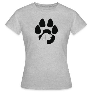 Chien dans une patte de chien - T-shirt Femme - gris chiné - Devant - AI Model Female 172 dark (172cm)