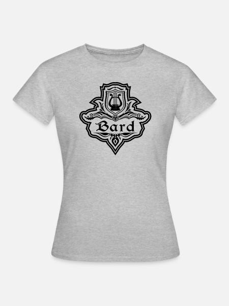 Bard RPG Charakterklassen - Frauen T-Shirt - Grau meliert