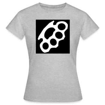 C’est un coup de poing - T-shirt Femme - gris chiné - Devant - AI Model Female 172 dark (172cm)