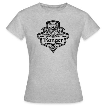 Ranger JDR - emblème Archer jeu de rôle RPG DM - T-shirt Femme - gris chiné - Devant - AI Model Female 172 dark (172cm)