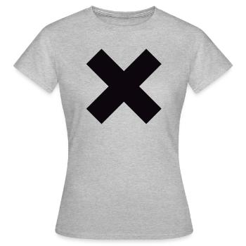 Straight Edge X noir - T-shirt Femme - gris chiné - Devant - AI Model Female 172 dark (172cm)