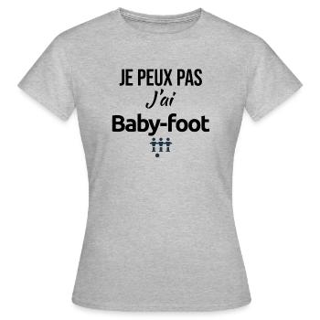 Babyfoot Je peux pas j'ai... sport football jeux - T-shirt Femme - gris chiné - Devant - AI Model Female 172 dark (172cm)