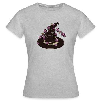 sorcière - T-shirt Femme - gris chiné - Devant - AI Model Female 172 dark (172cm)