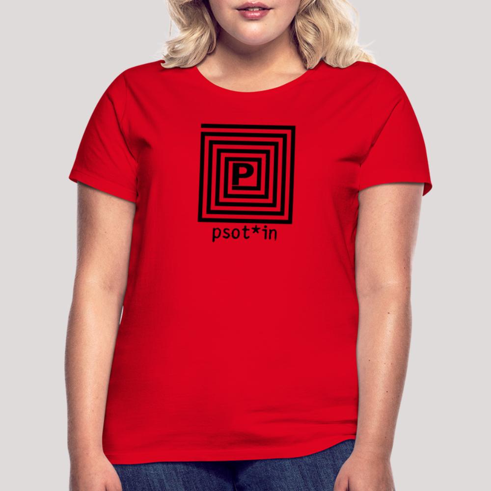 psot*in Schwarz - Frauen T-Shirt Rot