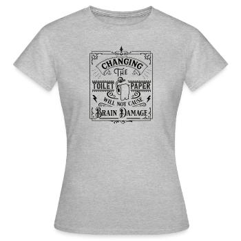 Changer le papier hygiénique - T-shirt Femme - gris chiné - Devant - AI Model Female 172 dark (172cm)