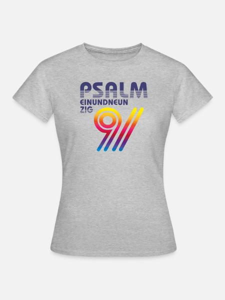 Psalm 91 Sport Retro - Frauen T-Shirt - Grau meliert