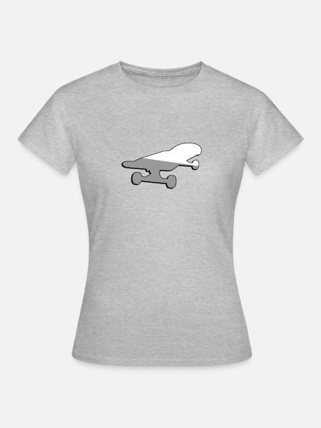 Skateboard - Illustration - Frauen T-Shirt - Grau meliert