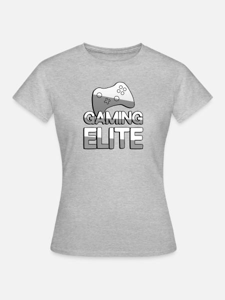 GAMING ELITE + Controller - Gaming - Frauen T-Shirt - Grau meliert