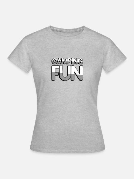 CAMPING FUN - Camping - Frauen T-Shirt - Grau meliert
