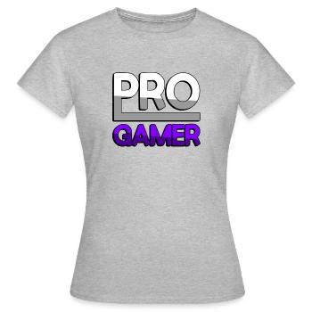 PRO GAMER (Violet) - Jeux - T-shirt Femme - gris chiné - Devant - AI Model Female 172 dark (172cm)