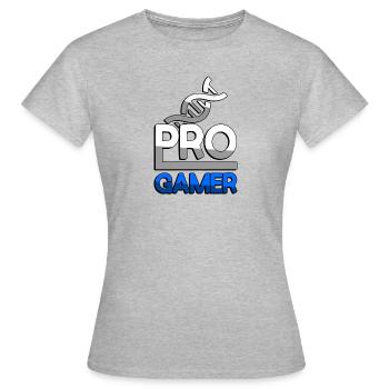PRO GAMER (Blau) + DNA - Gaming - Frauen T-Shirt - Grau meliert - Vorne - AI Model Female 172 dark (172cm)