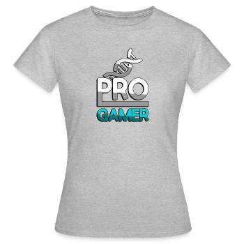 PRO GAMER (Turquoise) + ADN - Jeux - T-shirt Femme - gris chiné - Devant - AI Model Female 172 dark (172cm)