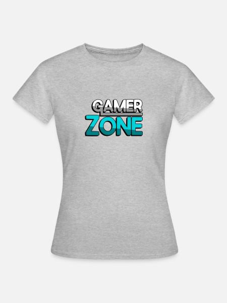 GAMER ZONE (Türkis) - Gaming - Frauen T-Shirt - Grau meliert