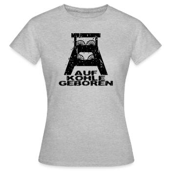 Né sur le charbon - T-shirt Femme - gris chiné - Devant - AI Model Female 172 dark (172cm)