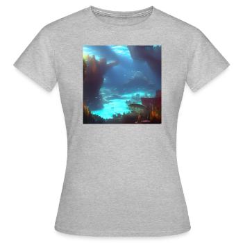 underwater 01 - Frauen T-Shirt - Grau meliert - Vorne - AI Model Female 172 dark (172cm)