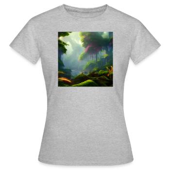 Forêt tropicale 01 - T-shirt Femme - gris chiné - Devant - AI Model Female 172 dark (172cm)