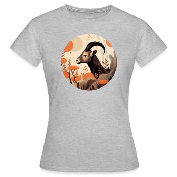 Sternzeichen Steinbock - Frauen T-Shirt - Grau meliert - Vorne - AI Model Female 172 dark (172cm)