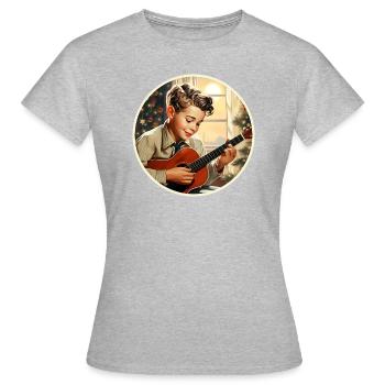 Garçon jouant un chant de Noël - T-shirt Femme - gris chiné - Devant - AI Model Female 172 dark (172cm)