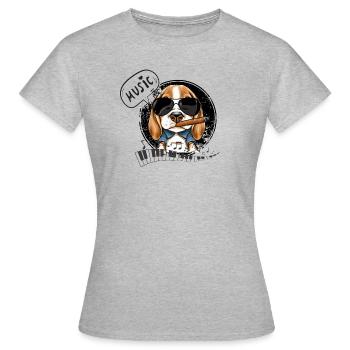 Musique Beagle - T-shirt Femme - gris chiné - Devant - AI Model Female 172 dark (172cm)