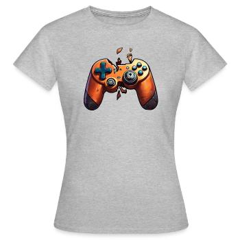Kaputtes Gamepad, Wut, Gamer-Wut - Frauen T-Shirt - Grau meliert - Vorne - AI Model Female 172 dark (172cm)