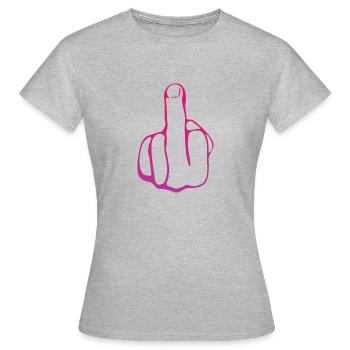 Fuck Off Mittelfinger fuck off Fuck You - Frauen T-Shirt - Grau meliert - Vorne - AI Model Female 172 dark (172cm)