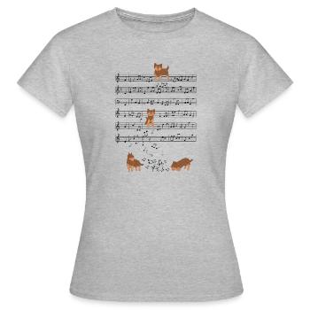 Yorkshire Terrier Dog Music Sheet Music Gift - Women's T-Shirt - heather grey - Front - AI Model Female 172 dark (172cm)