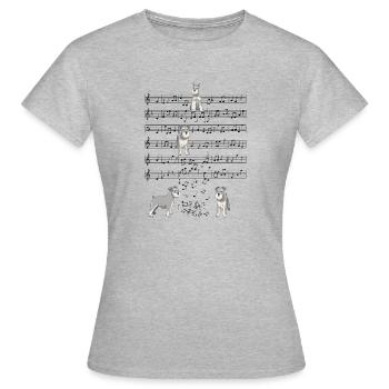Schnauzer Dog Music Sheet Music Gift - Women's T-Shirt - heather grey - Front - AI Model Female 172 dark (172cm)
