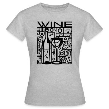 wine - Weinmotiv für Weinliebhaber, Winzer, ... - Frauen T-Shirt - Grau meliert - Vorne - AI Model Female 172 dark (172cm)