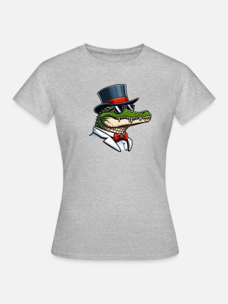 Herr Krokodil - Frauen T-Shirt - Grau meliert
