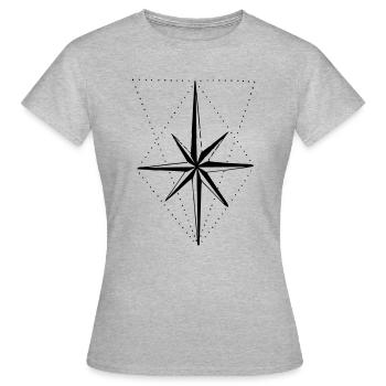 boussole - T-shirt Femme - gris chiné - Devant - AI Model Female 172 dark (172cm)