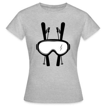 lunettes de ski avec skier - T-shirt Femme - gris chiné - Devant - AI Model Female 172 dark (172cm)
