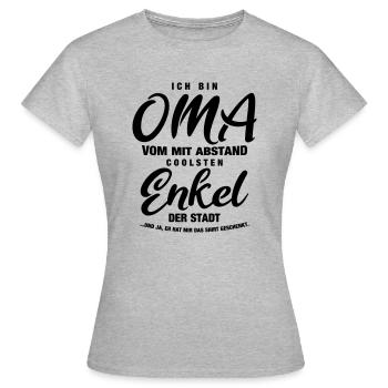 Oma vom coolsten Enkel der Stadt - Frauen T-Shirt - Grau meliert - Vorne - AI Model Female 172 dark (172cm)