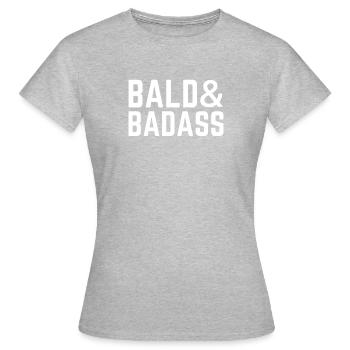 Chauve et Badass - T-shirt Femme - gris chiné - Devant - AI Model Female 172 dark (172cm)