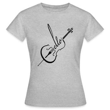 Violoncello - Frauen T-Shirt - Grau meliert - Vorne - AI Model Female 172 dark (172cm)
