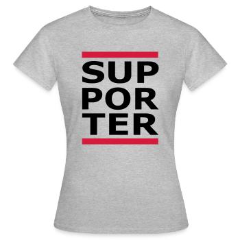 SUPPORTER - Frauen T-Shirt - Grau meliert - Vorne - AI Model Female 172 dark (172cm)