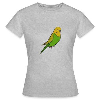 Wellensittich - Grün gelber Welli - Frauen T-Shirt - Grau meliert - Vorne - AI Model Female 172 dark (172cm)