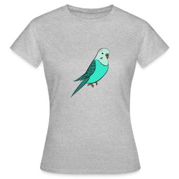 perruche Turquoise - T-shirt Femme - gris chiné - Devant - AI Model Female 172 dark (172cm)