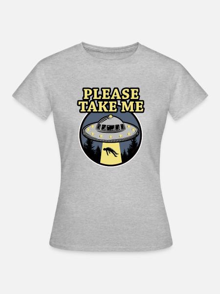 PLEASE TAKE ME - Frauen T-Shirt - Grau meliert