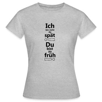 Verschlafen Spätaufsteher Langschläfer Geschenk - Frauen T-Shirt - Grau meliert - Vorne - AI Model Female 172 dark (172cm)