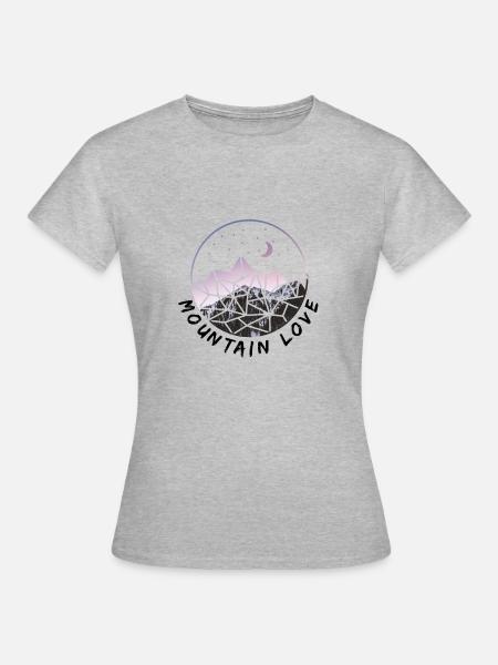 Mountain Love - Mountain & Summiteer Design - Dame-T-shirt - grå meleret