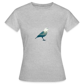 Oiseau animal nuages ciel voler - T-shirt Femme - gris chiné - Devant - AI Model Female 172 dark (172cm)
