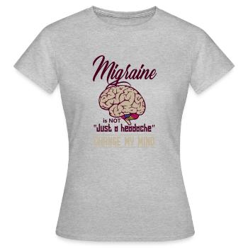 Mal de tête migraine maladie cadeau cerveau - T-shirt Femme - gris chiné - Devant - AI Model Female 172 dark (172cm)