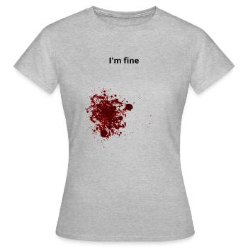 Verletzung Wunde Blut - Frauen T-Shirt - Grau meliert - Vorne - AI Model Female 172 dark (172cm)