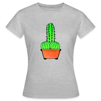 Cactus provocateur et Aloe - T-shirt Femme - gris chiné - Devant - AI Model Female 172 dark (172cm)