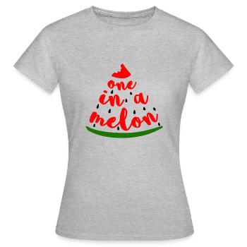 Un dans un melon - T-shirt Femme - gris chiné - Devant - AI Model Female 172 dark (172cm)