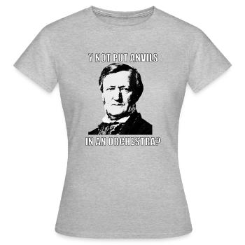Musique Classique Wagner "Put Anclils" - T-shirt Femme - gris chiné - Devant - AI Model Female 172 dark (172cm)